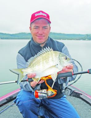 Glenn Helmers with a bream caught around the leases in Brisbane Water.